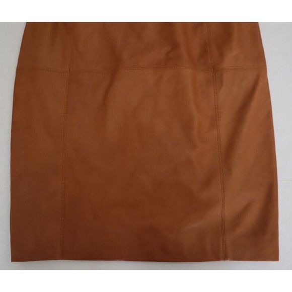 Lauren Ralph Lauren Women Sz 6 Brown Lamb Leather Sleeveless Sheath Dress $595 - Picture 8 of 13